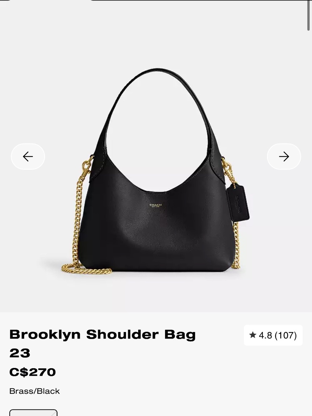 Coach Dark Brown Leather Shoulder Bag - Picture 2 of 4